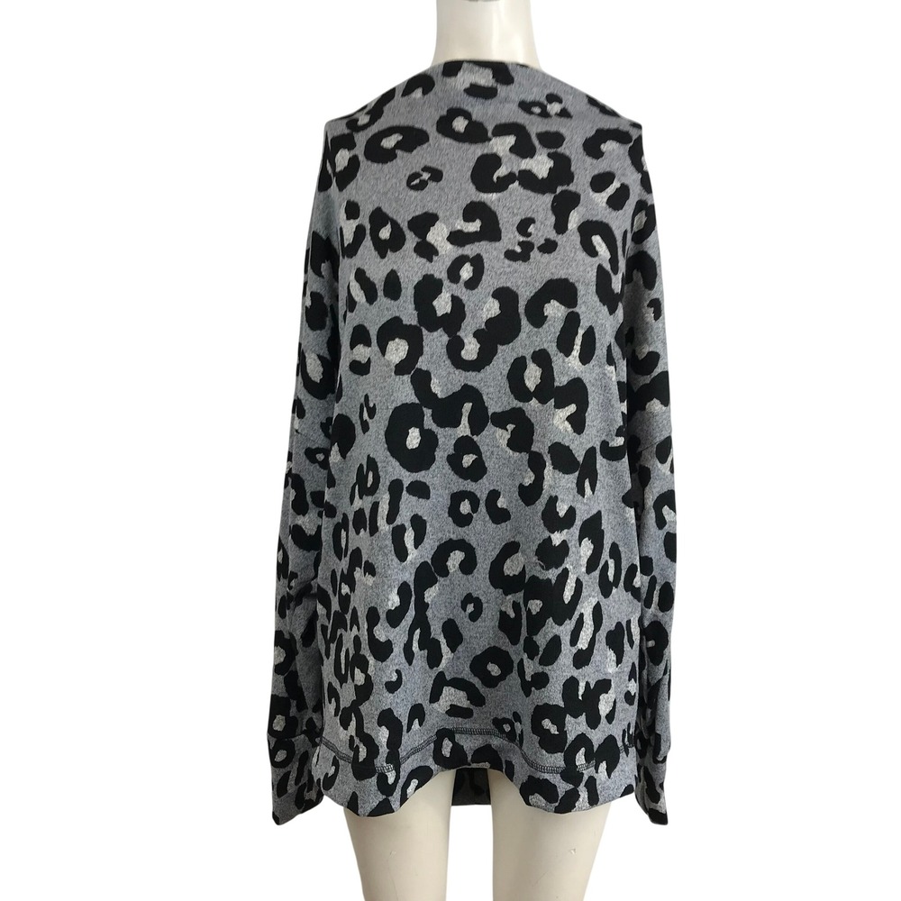 White Birch Women's Leopard Print Long Sleeve Cowl Neck Top 3X Made‎ in USA